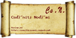 Csánitz Noémi névjegykártya
